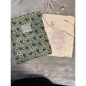 Vintage Genuine Wet Proof Electric Heating Pad 3 Heat‎ w/ Floral Cover Works